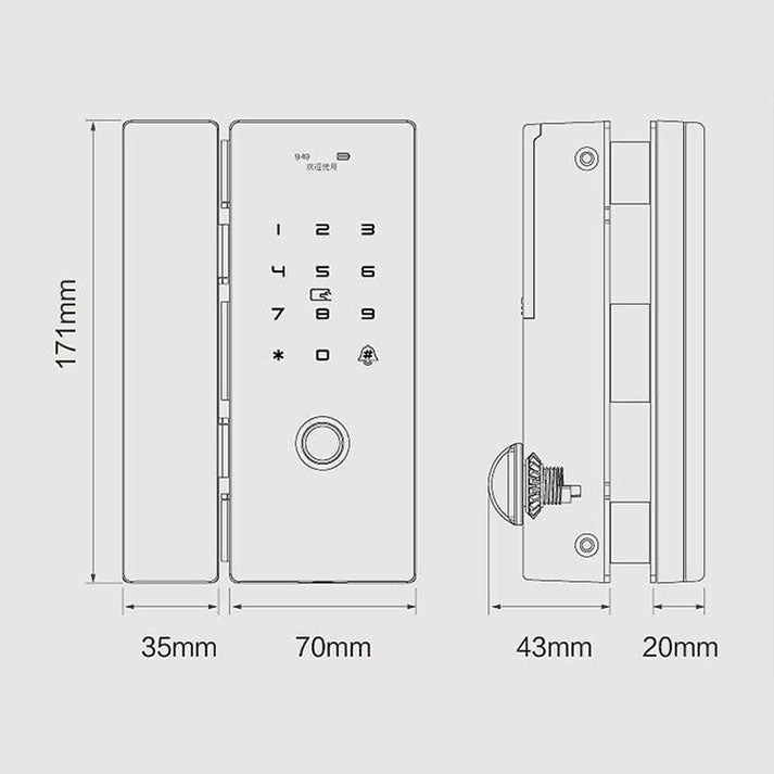 K5 Tenon Smart Glass Door Lock