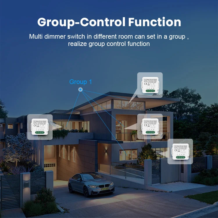 AVATTO Zigbee Dimmer Switch Module 1/2 Gang Support 2 Way Control APP Control Alexa Voice Control