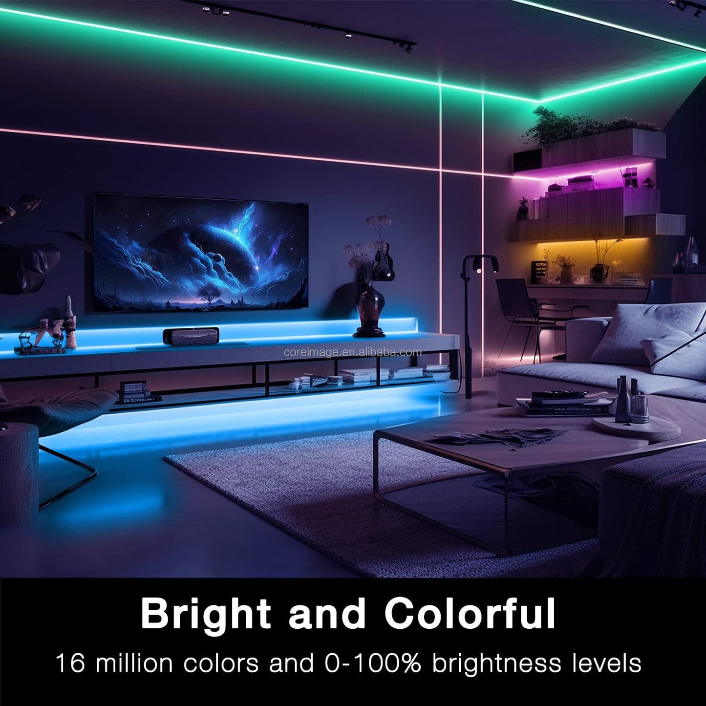 RGB color Smart Music LED Strip Light 10m