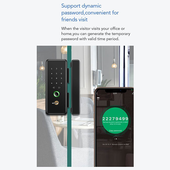 K5 Tenon Smart Glass Door Lock