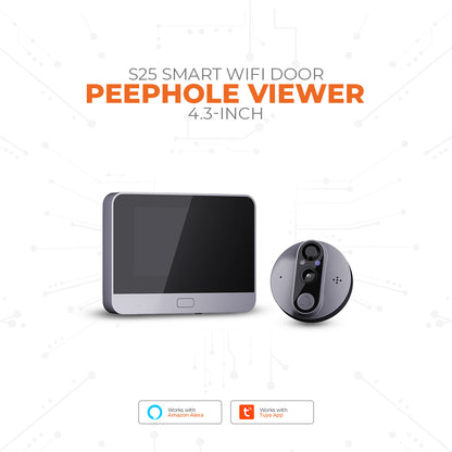 SMART WIFI DOOR PEEPHOLE VIEWER 4.3-INCH