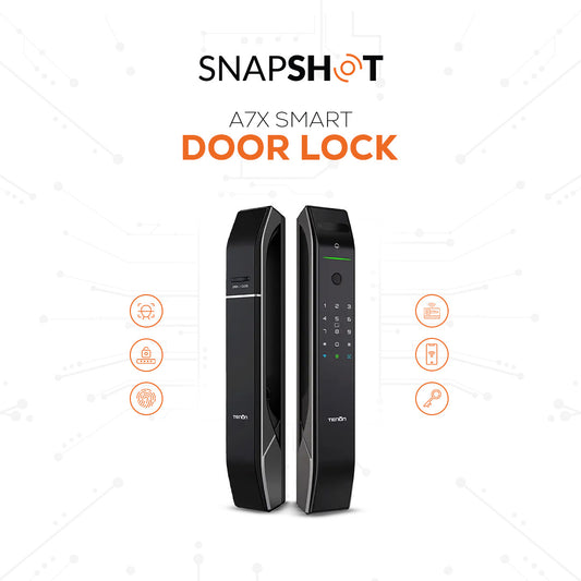 Tenon A7X Electronic Automatic Biometric Fingerprint Face Recognition Lock Tuya APP Wifi Card 3D Face Detection Smart Door Lock