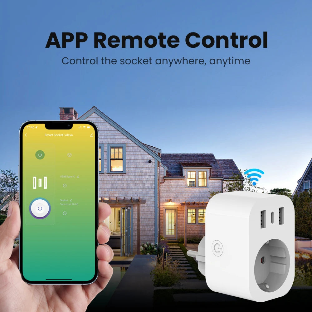 AVATTO EU/Fr Standard Tuya Smart Socket Wifi Plug Smart Home Life Outlet Wall Power Socket Switches Wifi Smart Plug With Tuya App