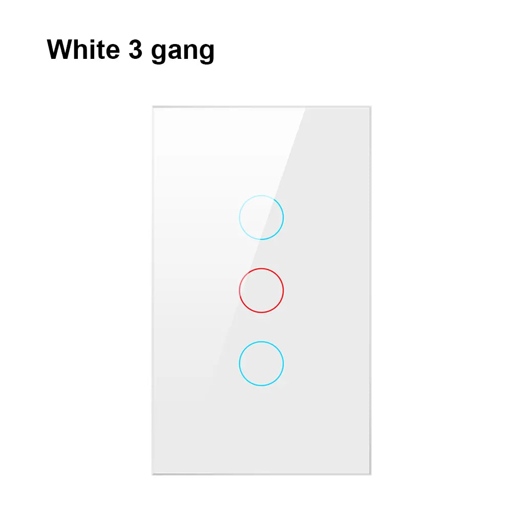 AVATTO 220V Glass Touch Screen Smart Wall Light Switch Work With Alexa Google Home Compatible Tuya