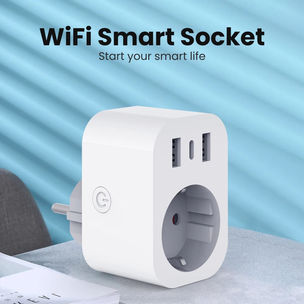 AVATTO EU/Fr Standard Tuya Smart Socket Wifi Plug Smart Home Life Outlet Wall Power Socket Switches Wifi Smart Plug With Tuya App