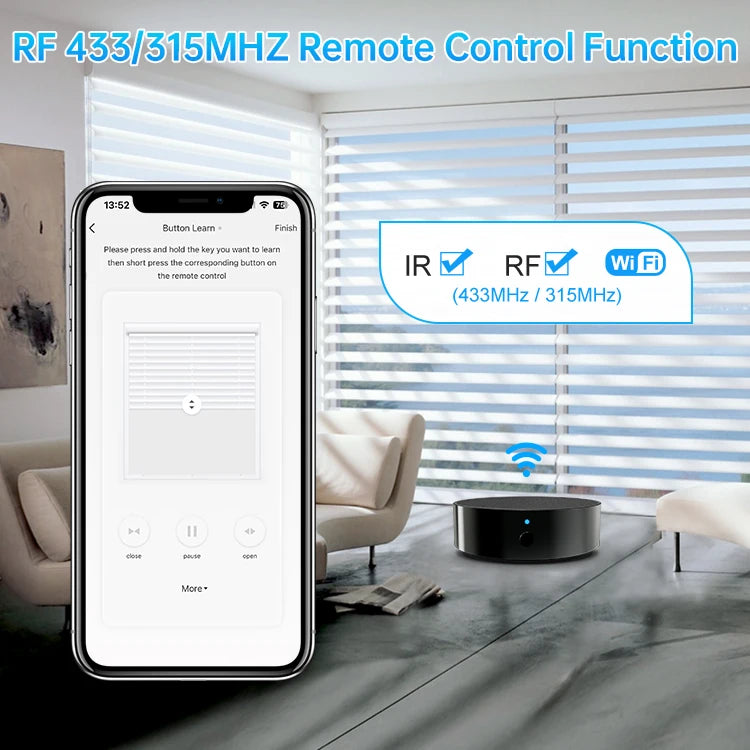 AVATTO Wifi IR RF universal remote control smart wifi universal infrared RF433 RF315 APP Alexa Voice Control