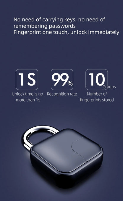 Smart Fingerprint Padlock IP65 Waterproof