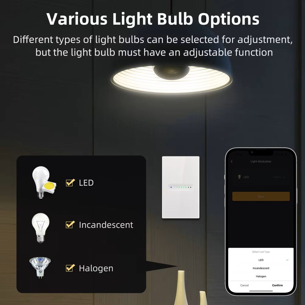 Zigbee/Wifi Smart Dimmer Light Switch