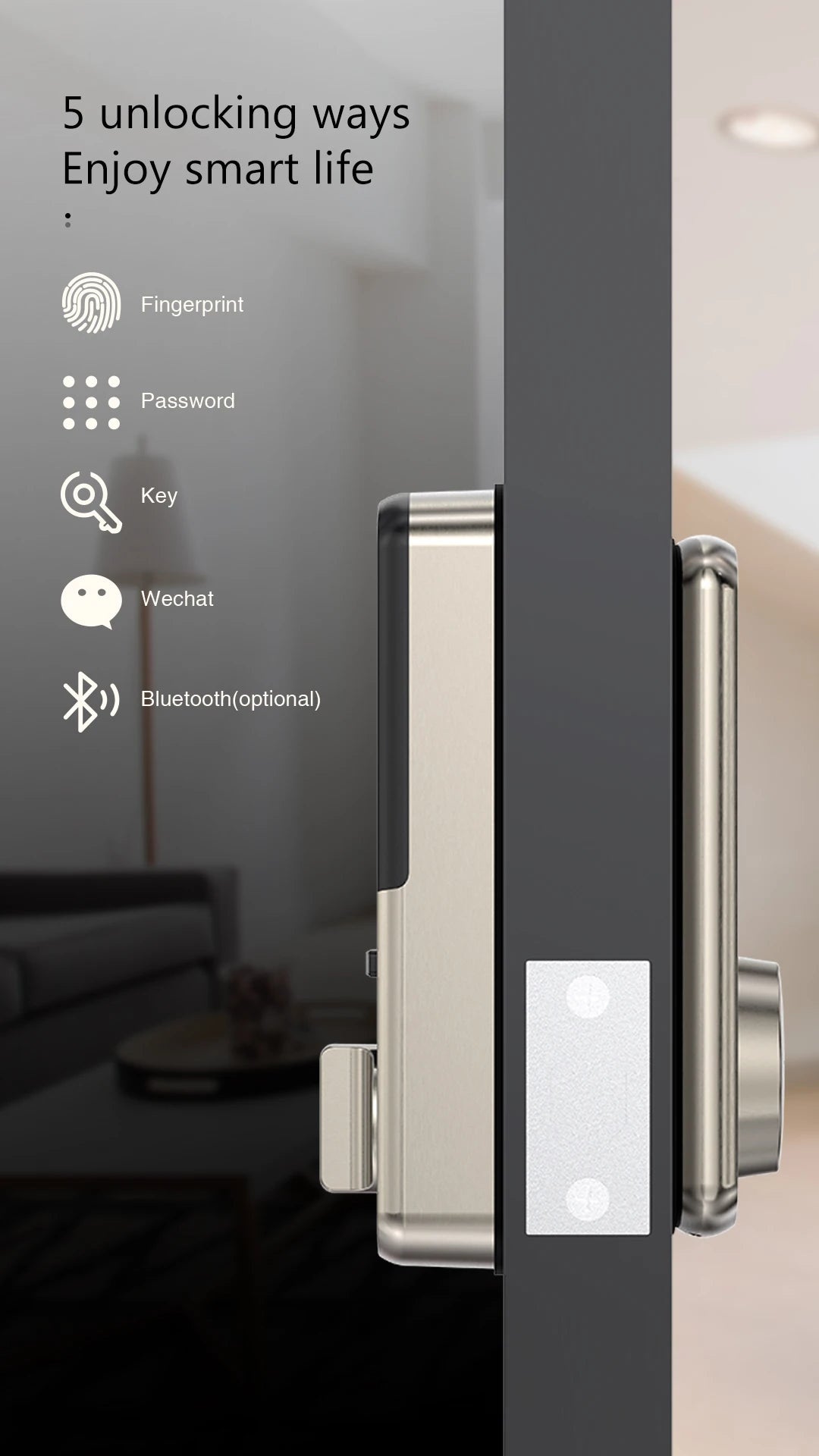 Tenon K7 Intelligent Lock Smart Security Aluminium Alloy Fingerprint Door Lock Digital Electronic Deadbolt Door Lock