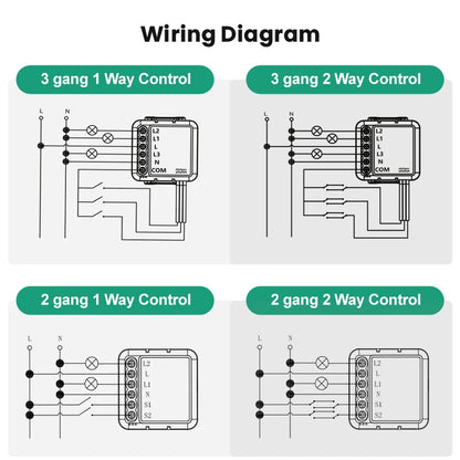 AVATTO DIY ZigBee 1/2/3/4 Gang Mini Tuya smart switch module,2 way control work with Alexa Google home