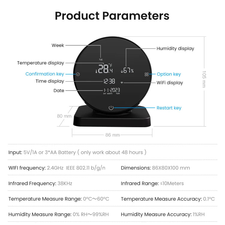 AVATTO Tuya Wireless Temperature Humidity Sensor