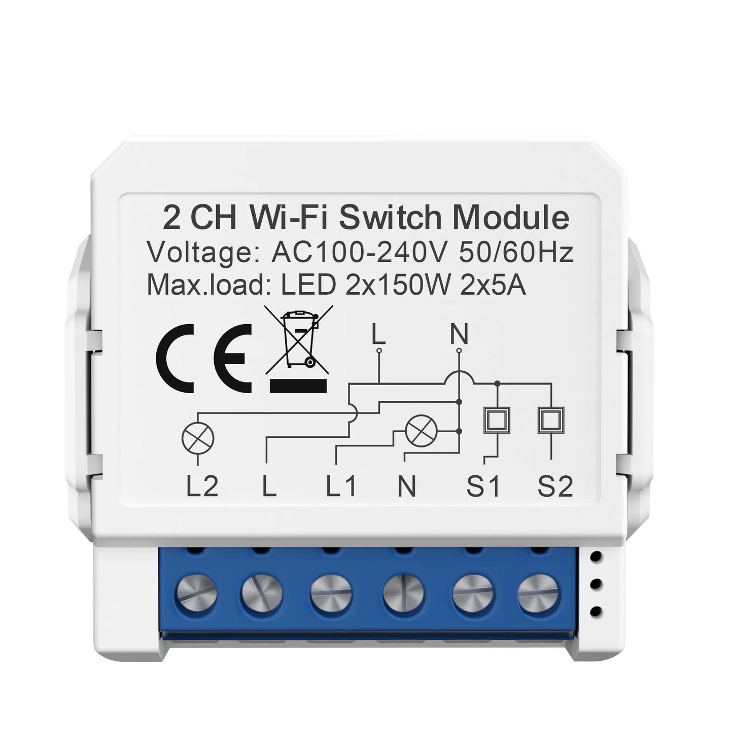 AVATTO 1/2/3/4 Gang 100-240V Tuya Wifi Wireless Smart Home Relay Switch Module Work with APP Alexa,Google Home Voice Control