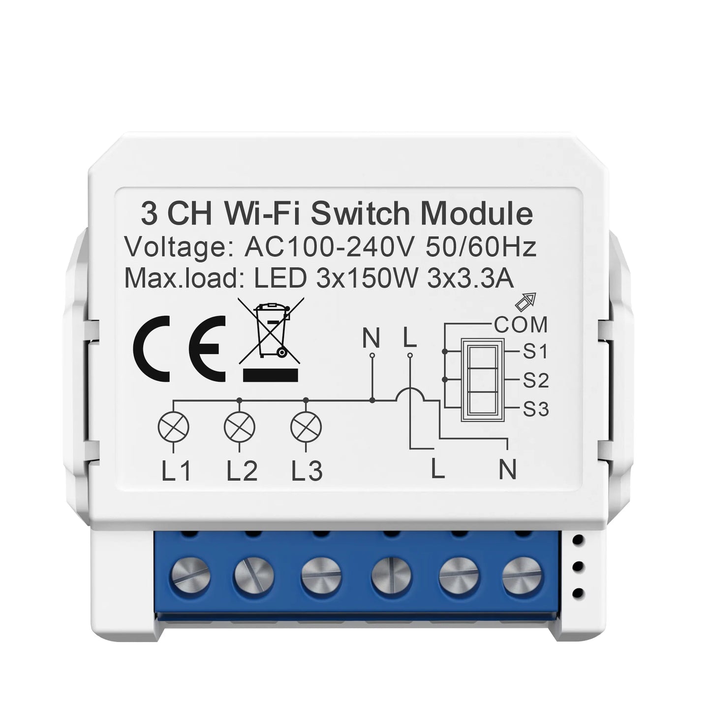 AVATTO 1/2/3/4 Gang 100-240V Tuya Wifi Wireless Smart Home Relay Switch Module Work with APP Alexa,Google Home Voice Control