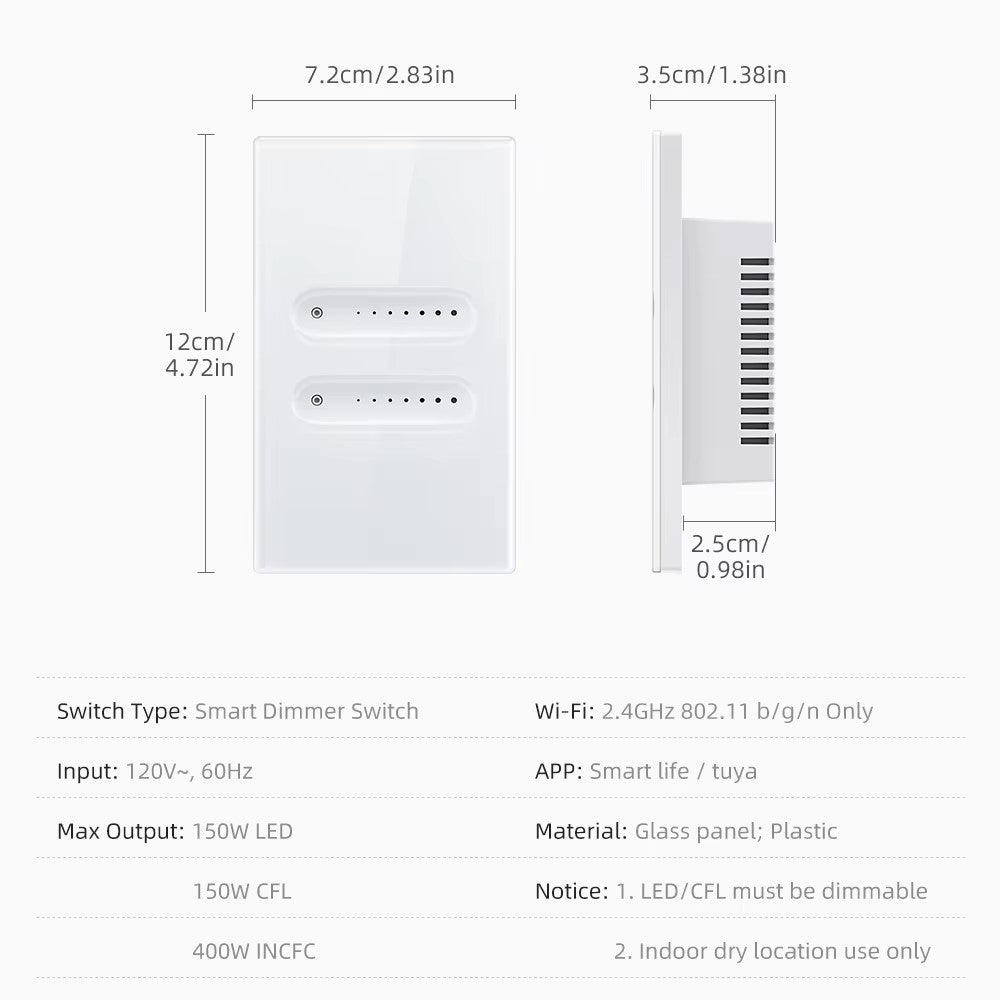 Zigbee/Wifi Smart Dimmer Light Switch