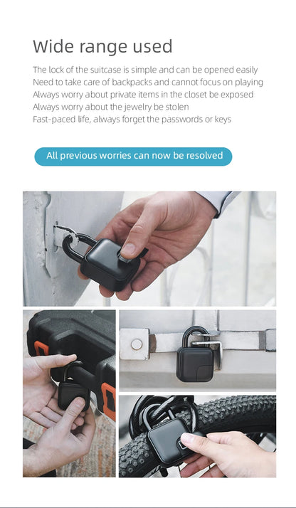 Smart Fingerprint Padlock IP65 Waterproof