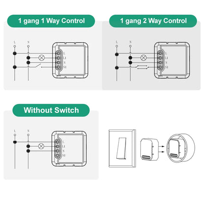 AVATTO DIY ZigBee 1/2/3/4 Gang Mini Tuya smart switch module,2 way control work with Alexa Google home