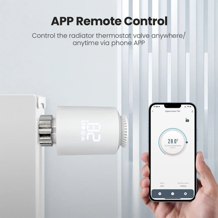 Programmable Trv Zigbee Smart TRV Programmable Smart Thermostat Radiator Valve Temperat ...