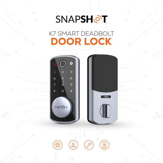 Tenon K7 Intelligent Lock Smart Security Aluminium Alloy Fingerprint Door Lock Digital Electronic Deadbolt Door Lock